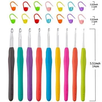 Vodiye 23 PCS Ergonomic Crochet Hooks Set for Comfort