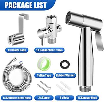 ORANGEHOME Bidet Sprayer for Toilet, Handheld Bidet Toilet Attachment Sprayer, Bathroom Sprayer Kit,...