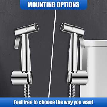 ORANGEHOME Bidet Sprayer for Toilet, Handheld Bidet Toilet Attachment Sprayer, Bathroom Sprayer Kit, Stainless Steel Baby Diaper Cloth Washer and Full Pressure Leakproof Pet Shower Sprayer