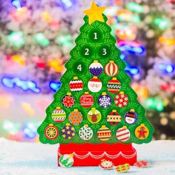 Enchanting Countdown to Christmas Wooden Advent Calendar