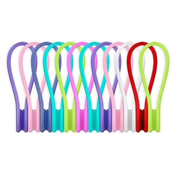 Joseche Reusable Magnetic Cable Ties Cord Organizers - 12 Pack Cord Ties Cable Organizers Unique Gadgets for Cable Management and Organization,Hanging & Holding Stuff,Fidgeting,or Just for Fun
