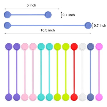 Joseche Reusable Magnetic Cable Ties Cord Organizers - 12 Pack Cord Ties Cable Organizers Unique Gadgets for Cable Management and Organization,Hanging & Holding Stuff,Fidgeting,or Just for Fun
