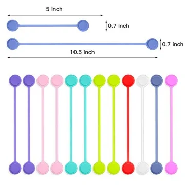 Joseche Reusable Magnetic Cable Ties Cord Organizers - 12 Pack Cord Ties Cable Organizers Unique Gadgets for Cable Management and Organization,Hanging & Holding Stuff,Fidgeting,or Just for Fun