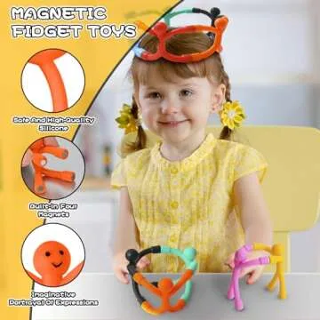 Magnetic Travel Toys for Toddler 5PCS, Easter Basket Stuffers Gift for Toddler Kid, Airplane Travel Activities Essential Fidget Toy Fun Magnetic Men People Fridge Magnet for Toddler 1 2 3 4 5 Year Old