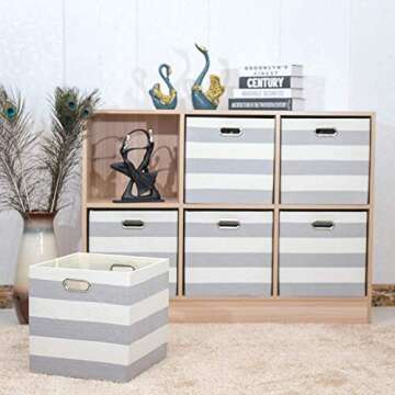 Posprica 3X Thicker Storage Bins Storage Cubes, 13×13 Fabric Storage Boxes Foldable Baskets Contain...