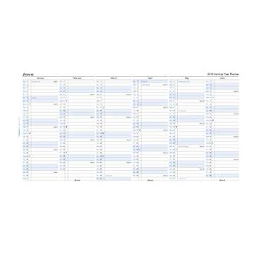 Filofax 2019 A5 Full Year Vertical Planner Refill with Horizontal Planning