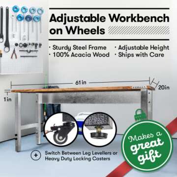 Versatile Fedmax Work Bench - Adjustable Rolling Workspace