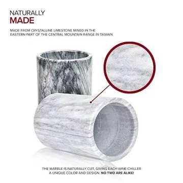 Modern Innovations Marble Wine Chiller Bucket - Wine Bottle Cooler for Parties – Keep Beverages Chill in This Champagne/Wine Bucket – Marble Wine Bottle Chiller – Holds 750ml Bottle (Grey)