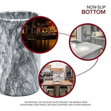 Modern Innovations Marble Wine Chiller Bucket - Wine Bottle Cooler for Parties – Keep Beverages Chill in This Champagne/Wine Bucket – Marble Wine Bottle Chiller – Holds 750ml Bottle (Grey)