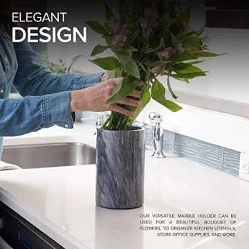 Modern Innovations Marble Wine Chiller Bucket - Wine Bottle Cooler for Parties – Keep Beverages Chill in This Champagne/Wine Bucket – Marble Wine Bottle Chiller – Holds 750ml Bottle (Grey)