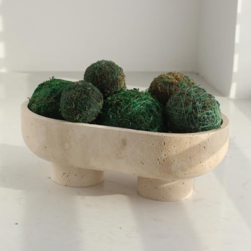 Natural Oval Travertine Fruit Bowl for Stylish Home Decor