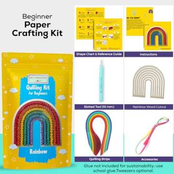 MY CREATIVE CAMP Beginner Rainbow Quilling Kit - DIY Paper Quilling for Kids & Adults, Perfect Craft...