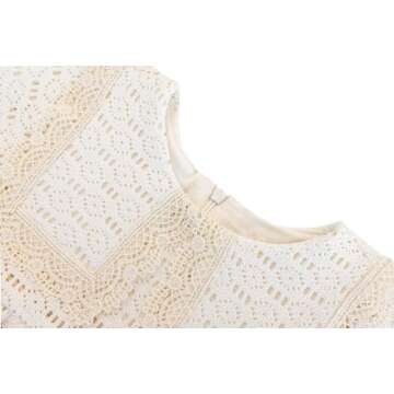 Lilax Baby Girl's Long Sleeve Lace Dress Vintage Wedding Dress (24-36 Months, Cream)