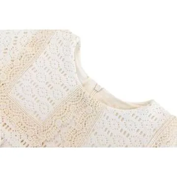 Lilax Baby Girl's Long Sleeve Lace Dress Vintage Wedding Dress (24-36 Months, Cream)