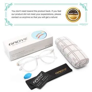 Gaoye Blue Light Blocking Glasses, Retro Round Eyewear Frame Anti Eyestrain Computer Glasses for Women Men - GY1688 (Transparent Frame/Transparent Lens)