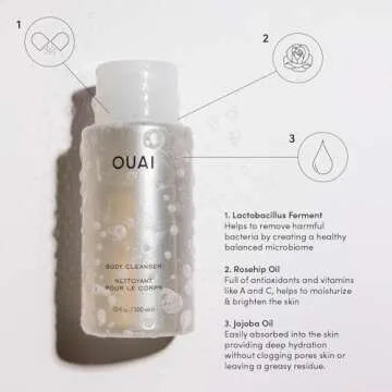 OUAI Body Cleanser Refill, Dean Street - Foaming Body Wash with Jojoba Oil and Rosehip Oil to Hydrate, Nurture, Balance, Soften Skin - Paraben, Phthalate and Sulfate Free Skin Care Products (32 Fl Oz)
