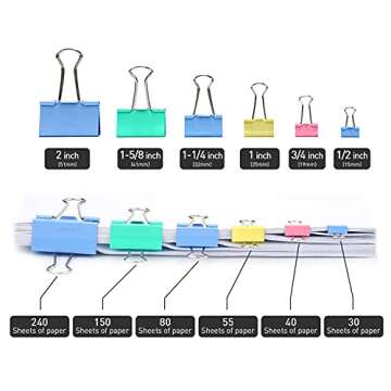 Vibrant 24 PCS Medium Binder Clips for Home & Office