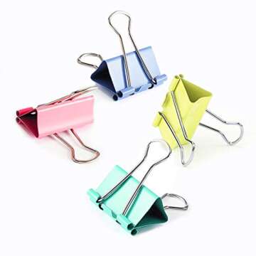 Vibrant 24 PCS Medium Binder Clips for Home & Office