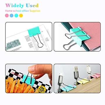 Vibrant 24 PCS Medium Binder Clips for Home & Office