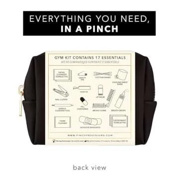 Pinch Provisions Gym Kit, Includes 15 Personal Care Essentials for Wellness & Beauty, Perfect for Gifts, Gym Bags, Duffle Bags & Lockers (Black)