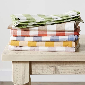 DII Buffalo Check Collection, Classic Farmhouse Tablecloth, Tablecloth, 60x104, Stonewash Blue