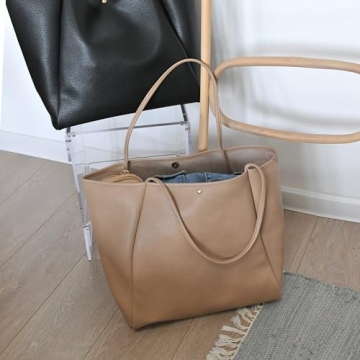 Stylish HOXIS PU Leather Tote Bag for Everyday Use