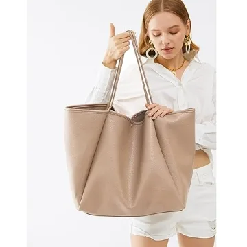 Stylish HOXIS PU Leather Tote Bag for Everyday Use