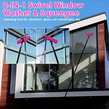 15Foot Dusters for Cleaning, CALBEAU 12PCS Duster with Extension Pole 7-15ft/Window Cleaning Kit/Microfiber Feather Duster/Ceiling Fan Duster/Cobweb Duster/Blind Cleaner Duster Tool