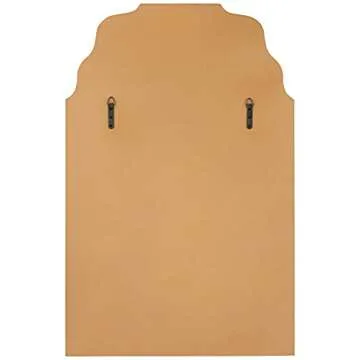 Noble Park Rectangular Vanity Decorative Wall Mirror Modern Beveled Waved Arched Lush Antique Gold Wood Frame 26" Wide for Bathroom Bedroom Living Room Home Office Entryway House Hallway