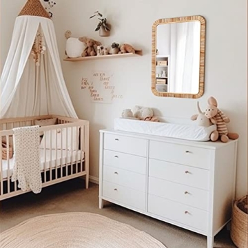 Premium Rattan Bathroom Mirror - Rustic Boho Style