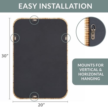 Premium Rattan Bathroom Mirror - Rustic Boho Style