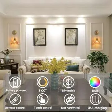 Slywise Battery Operated Wall Sconce Set – Stylish RGB Color Changing Sconces for Every Room