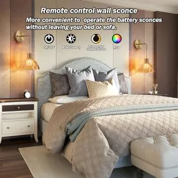 Slywise Battery Operated Wall Sconces with RGB Colors
