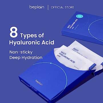 beplain Multi-Hyaluronic Acid Facial Mask (5 sheets), Refreshing Face sheet mask for instant hydrating, moisturizing, Firming | Korean skin care