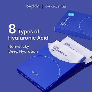 beplain Multi-Hyaluronic Acid Facial Mask (5 sheets), Refreshing Face sheet mask for instant hydrating, moisturizing, Firming | Korean skin care