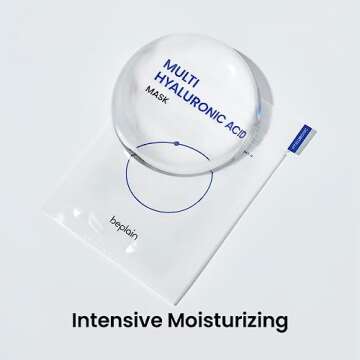 beplain Multi-Hyaluronic Acid Facial Mask (5 sheets), Refreshing Face sheet mask for instant hydrating, moisturizing, Firming | Korean skin care