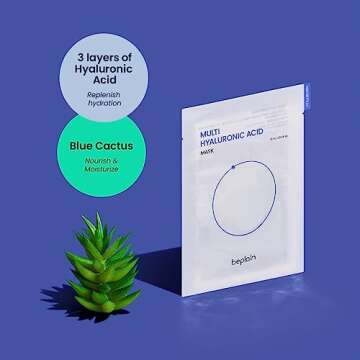beplain Multi-Hyaluronic Acid Facial Mask (5 sheets), Refreshing Face sheet mask for instant hydrating, moisturizing, Firming | Korean skin care