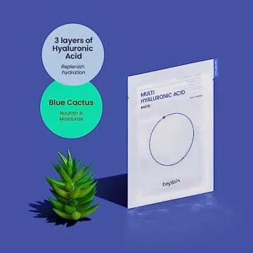 beplain Multi-Hyaluronic Acid Facial Mask (5 sheets), Refreshing Face sheet mask for instant hydrating, moisturizing, Firming | Korean skin care