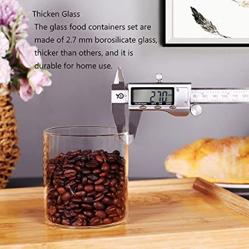 Healthy Choice Airtight Glass Canisters Set of 5 - Stylish Kitchen Storage