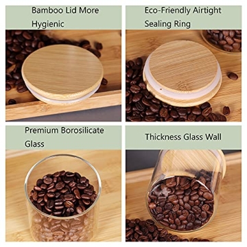 Healthy Choice Airtight Glass Canisters Set of 5 - Stylish Kitchen Storage