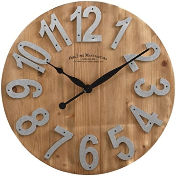FirsTime & Co. Farmhouse Slat Wood Wall Clock 22.5"