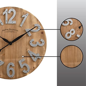 FirsTime & Co. Farmhouse Slat Wood Wall Clock 22.5"