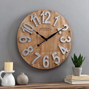 FirsTime & Co. Farmhouse Slat Wood Wall Clock 22.5"