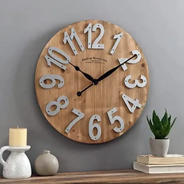 FirsTime & Co. Farmhouse Slat Wood Wall Clock 22.5"