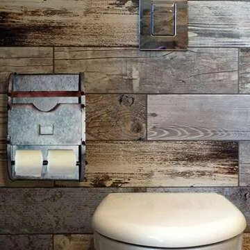 Industrial Nameplate Bathroom Caddy-Galvanized Metal (One Pack) (One Pack)