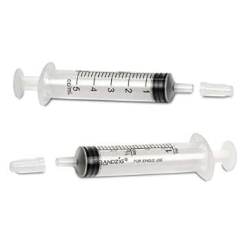 5ml Syringe With Cap (100 Pack) | Oral Dispenser Without Needle, Luer Slip Tip, | Individually Wrapp...
