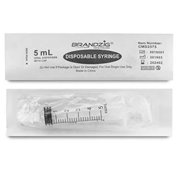 5ml Oral Syringe with Cap | Medicine Dispenser 100 Pack