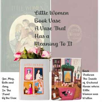 MILILOVE Ceramic Book Vases For Flowers, Cute Bookshelf Decor, Flower Book Vases Unique Home Decor, ...