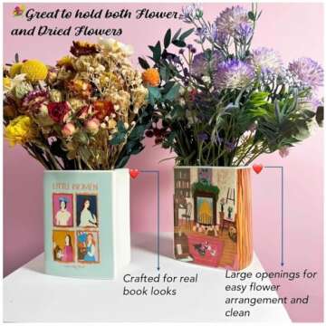 Unique MILILOVE Book Vases for Flower Decor - Perfect Gift