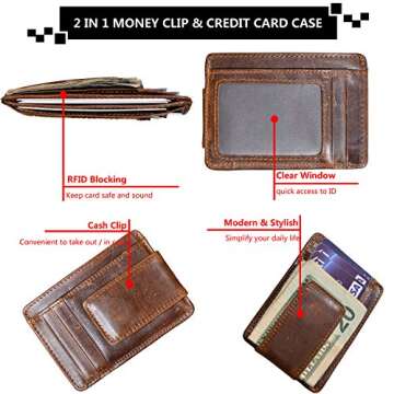 HOPSOOKEN RFID Front Pocket Wallet for Men